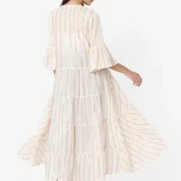 Saanjh Beige Striped Shrug image 2