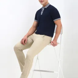 Allen Solly Navy Cotton Regular Fit Polo T-Shirt image 5