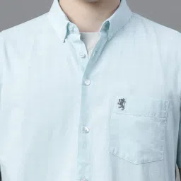Red Tape Teal Blue Cotton Regular Fit Shirt image 5