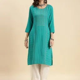Rangita Sea Green Embellished Straight Kurta-picture-38