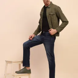 Camla Navy Cotton Regular Fit Jeans image 5