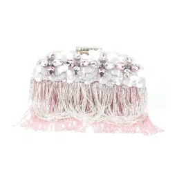 Odette Pink Embellished Clutch-image-56