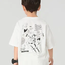 LULU & SKY Boys Typography Drop-Shoulder Sleeves Applique Boxy T-shirt image 4