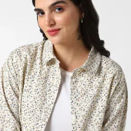 VASTRADO Off White Printed Shirt image 5