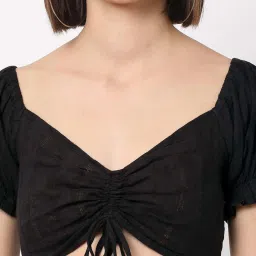 VASTRADO Black Textured Top image 5