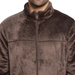 Octave Brown Regular Fit Solid Sweatshirt image 5