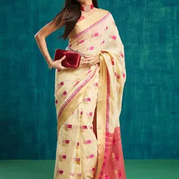 RACHNA Abstract Printed Ready to Wear Dharmavaram Saree image 1