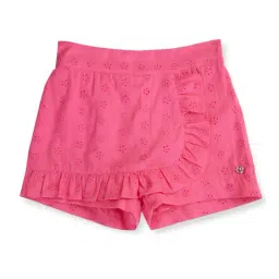 Gini & Jony Kids Pink Self Design Skort-picture-10