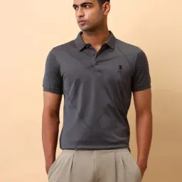 U.S. Polo Assn. Grey Cotton Slim Fit Texture Polo T-Shirt-picture-26
