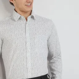 Raymond White Slim Fit Printed Shirt image 5