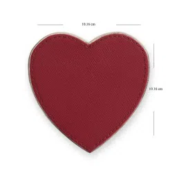 Pure Home and Living Red Faux Leather Heart Shaped Coasters - Set of 4 image 5