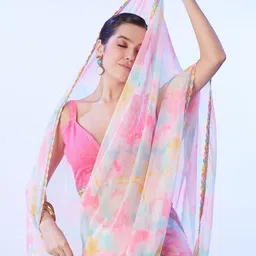 Kalista Sequinned Pure Georgette Saree image 3