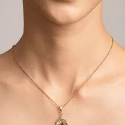 Ruhaani Sterling Silver Rose Gold-Plated Spring Leaf Whispers Pendant With Chain-picture-35