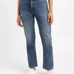 Levi's Light Blue Cotton Relaxed Fit High Rise Jeans-picture-41