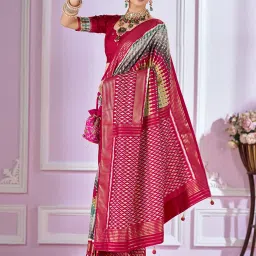 Saree Mall Multi Printed Sarees With Unstitched Blouse image 5