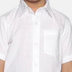 Sethukrishna Kids White Cotton Regular Fit Shirt image 5