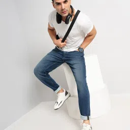 celio celio* Blue Slim Fit Lightly Washed Jeans image 5