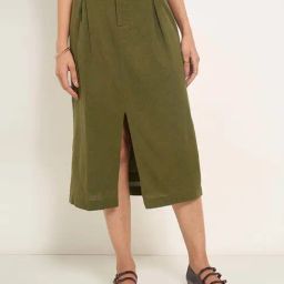 Annabelle By Pantaloons Capulet OliveStraight Fit Skirt-picture-35