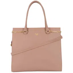 Baggit Pink Solid Large Handbag-image-0