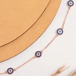 Touch925 925 Silver Radiance Rose Gold Toned Evil Eye Classic Bracelet-picture-12