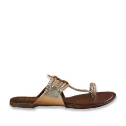 Ginger by Lifestyle Women's Light Gold Toe Ring Sandals image 2