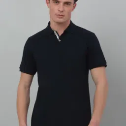 Cantabil Navy Blue Regular Fit Polo T-Shirt-image-33