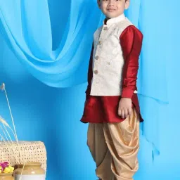 VASTRAMAY Boys Multicolor Embroidery Full Sleeves Kurta Sets image 2
