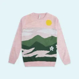 Pantaloons Junior Pink Printed Full Sleeves Sweater-picture-11