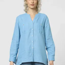 Only Blue Casual Shirt-image-0