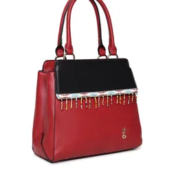 Global Desi Red & Navy Blue Colourblocked Shoulder Bag image 2