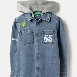 United Colors of Benetton Boys Blue Cotton Printed Shirt-picture-28