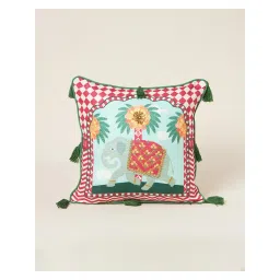 Chumbak Royal Tusker Cushion Cover Palace Memoirs (16X16 Inches) image 2