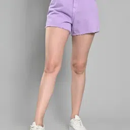 Izel Purple Regular Fit Shorts-picture-36