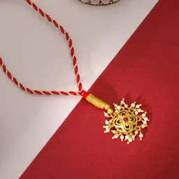 GIVA 925 Silver Golden Royal Lumba Rakhi for Bhabhi/Sister/Sister-in-law-image-32