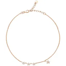 Zavya Star CZ Rose Gold Plated Anklet for Women-image-26
