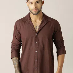Paper Cut Men Solid Cotton Shirts-image-61