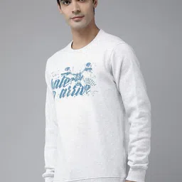 Wildcraft Men Grey Melange Printed Sweatshirt image 4