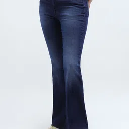 Flying Machine Women Flared High-Rise Cotton Light Fade Stretchable Jeans image 4