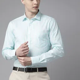 Park Avenue Pure Cotton Slim Fit Checked Formal Shirt-image-7