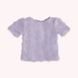 Pantaloons Junior Lavender Cotton Applique Top-image-7