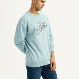 Levi's Light Blue Regular Fit Logo Printed Sweatshirt image 2