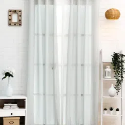 Ariana Grey Cotton Linen 7 ft Door Curtain image 3