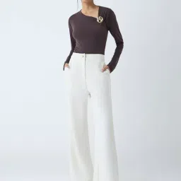 Wardrobe by Westside Dark Brown Buckle-Detailed Top image 3