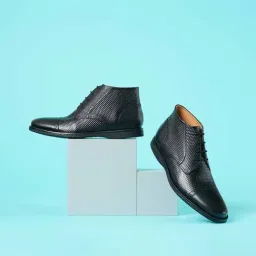 Ruosh Men's Black Derby Boots-picture-18