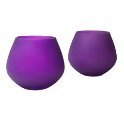 Homesake Violet Glass Large Frost Pot Votive - Set of 2-picture-19