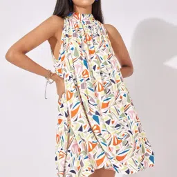 The Label Life Multicolor Printed A Line Dress-image-1
