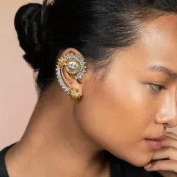 Shaya 92.5 Sterling Silver Preethi Coin Earrings for Women-image-25