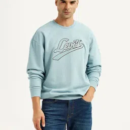 Levi's Light Blue Regular Fit Logo Printed Sweatshirt image 4
