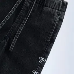 HOP by Westside Charcoal Cargo-Style Wide-Leg Mid-Rise Jeans image 5