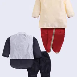 Covetus Kids-Boys Art Silk Solid Kurta Sets image 2